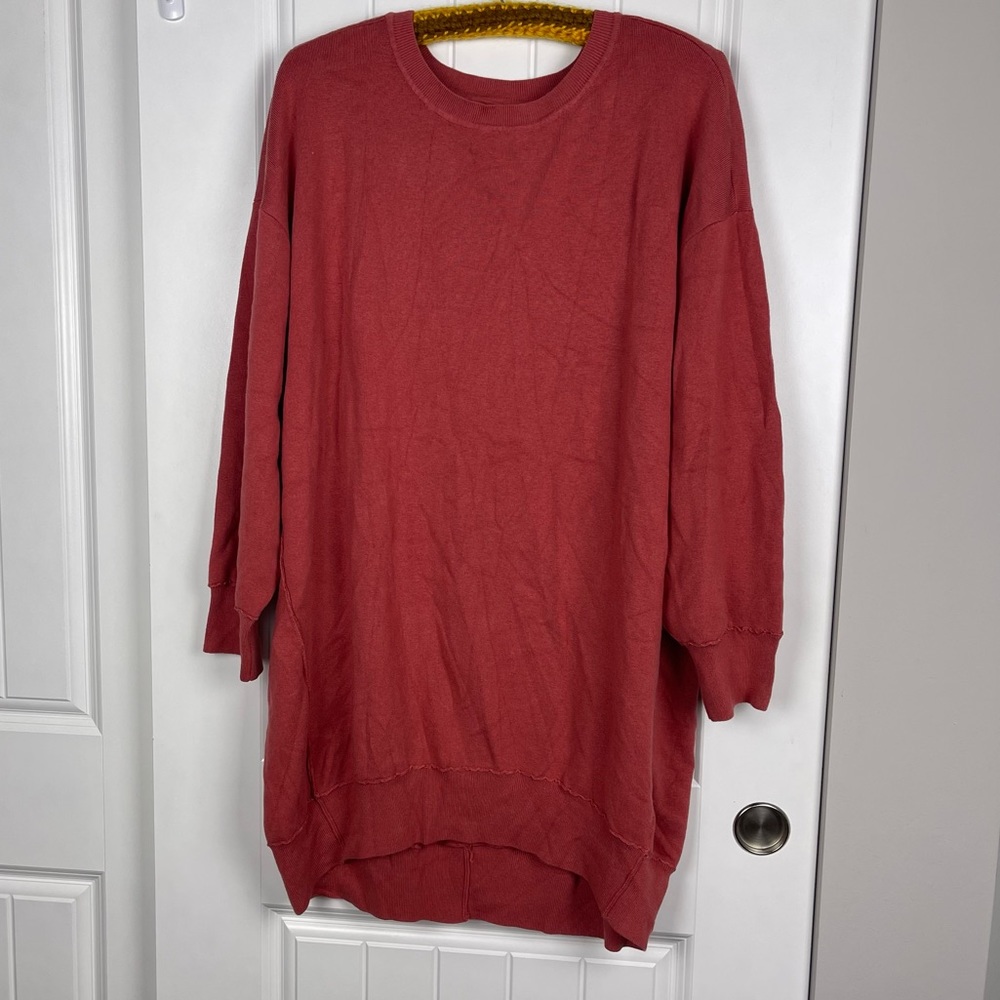 Anthropologie Red Long Sleeve Dress